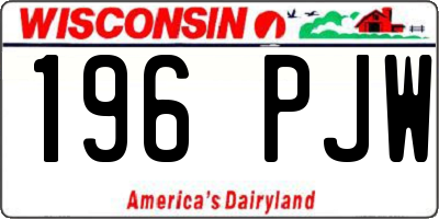 WI license plate 196PJW