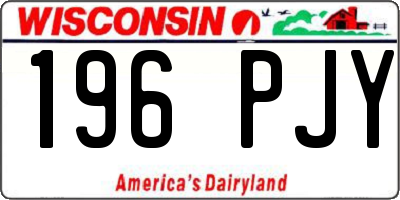 WI license plate 196PJY