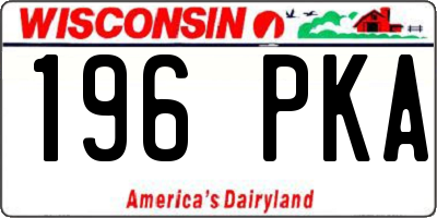 WI license plate 196PKA