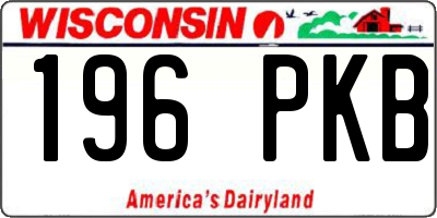 WI license plate 196PKB