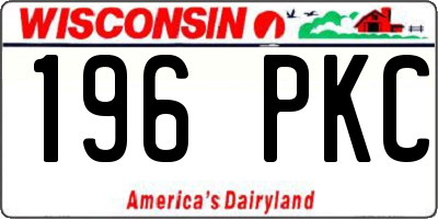 WI license plate 196PKC