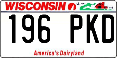 WI license plate 196PKD