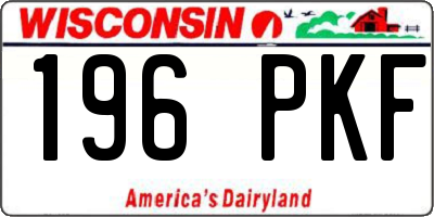 WI license plate 196PKF