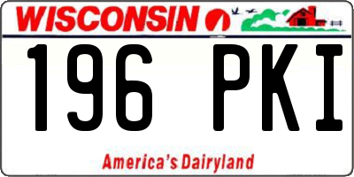 WI license plate 196PKI