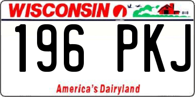WI license plate 196PKJ