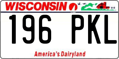 WI license plate 196PKL