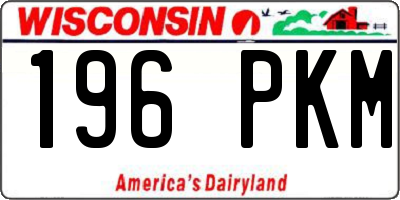 WI license plate 196PKM