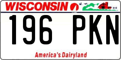 WI license plate 196PKN