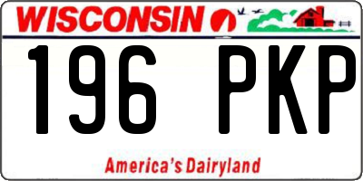 WI license plate 196PKP