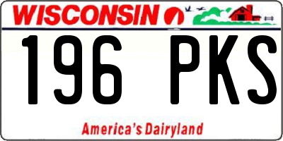 WI license plate 196PKS