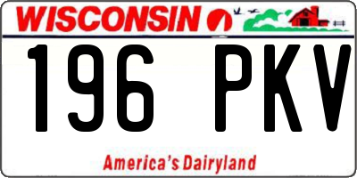 WI license plate 196PKV