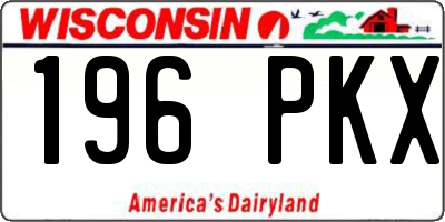 WI license plate 196PKX