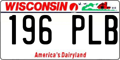 WI license plate 196PLB