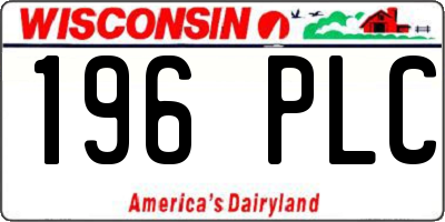 WI license plate 196PLC