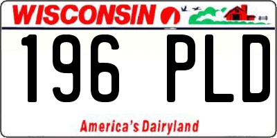 WI license plate 196PLD