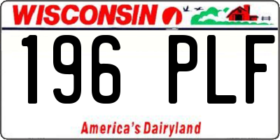 WI license plate 196PLF