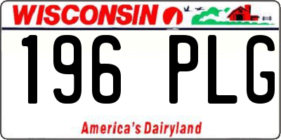 WI license plate 196PLG