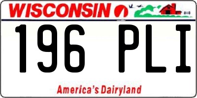 WI license plate 196PLI