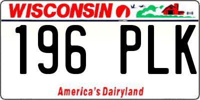 WI license plate 196PLK