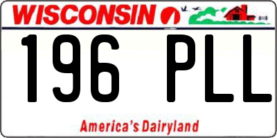 WI license plate 196PLL