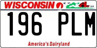 WI license plate 196PLM