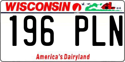 WI license plate 196PLN