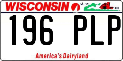 WI license plate 196PLP