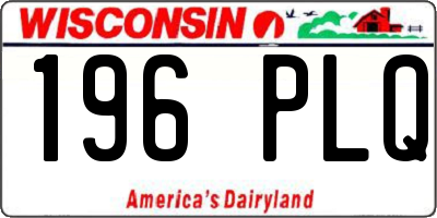 WI license plate 196PLQ
