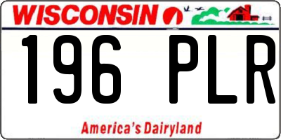 WI license plate 196PLR