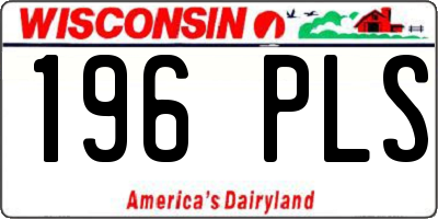 WI license plate 196PLS