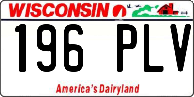 WI license plate 196PLV