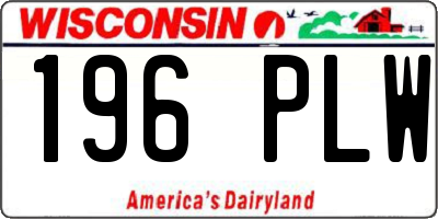 WI license plate 196PLW