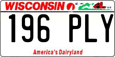 WI license plate 196PLY