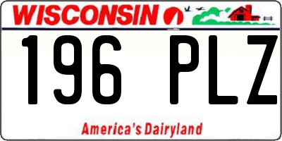 WI license plate 196PLZ