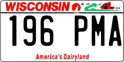 WI license plate 196PMA