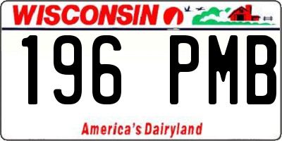 WI license plate 196PMB