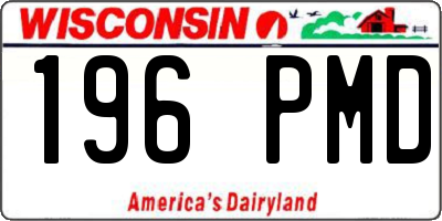 WI license plate 196PMD