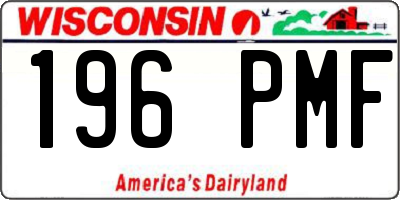 WI license plate 196PMF