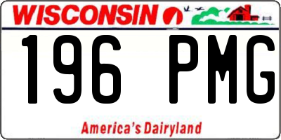 WI license plate 196PMG