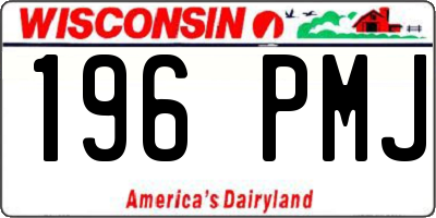 WI license plate 196PMJ