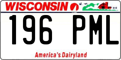 WI license plate 196PML