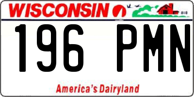WI license plate 196PMN