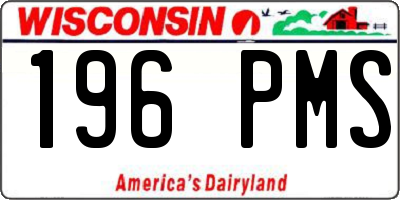 WI license plate 196PMS