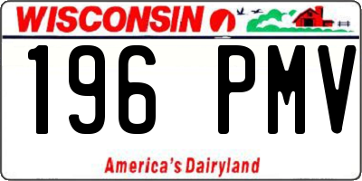 WI license plate 196PMV