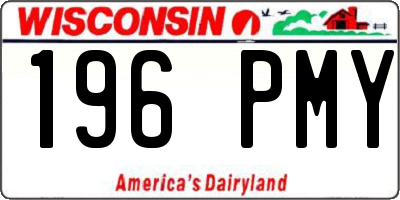WI license plate 196PMY