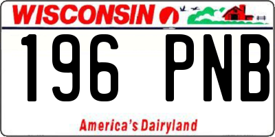WI license plate 196PNB