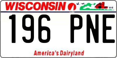 WI license plate 196PNE