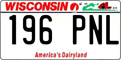 WI license plate 196PNL