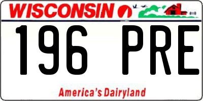 WI license plate 196PRE