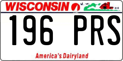 WI license plate 196PRS